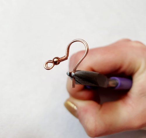 Natalie Patten's French Hook Ear Wires - , Findings & Components, Toggles & Clasps, Earwire & Headpin, Coiling, Coiling Wire, Wire Coiling,  slightly bend them up with chain nose/flat nose pliers    